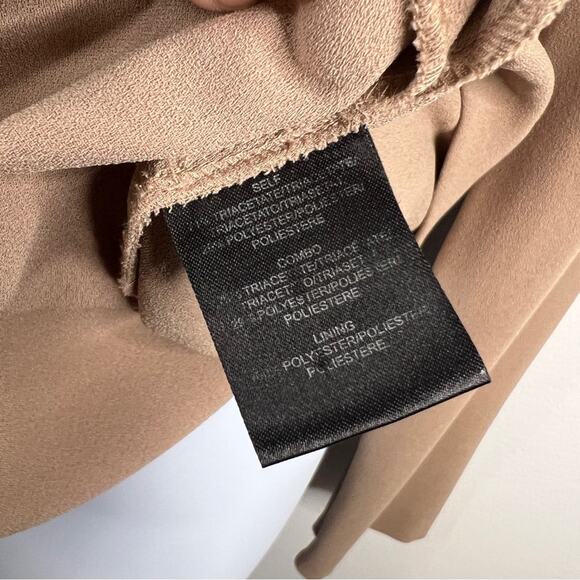 Tibi New York Tan Black Color Block Shift Dress Size 6 Long Sleeve Camel‎ - Picture 9 of 11